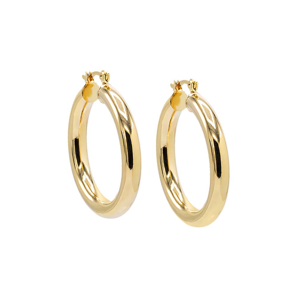 Gold / 35 MM Adina's Chunky Hollow Hoop Earring - Adina's Jewels