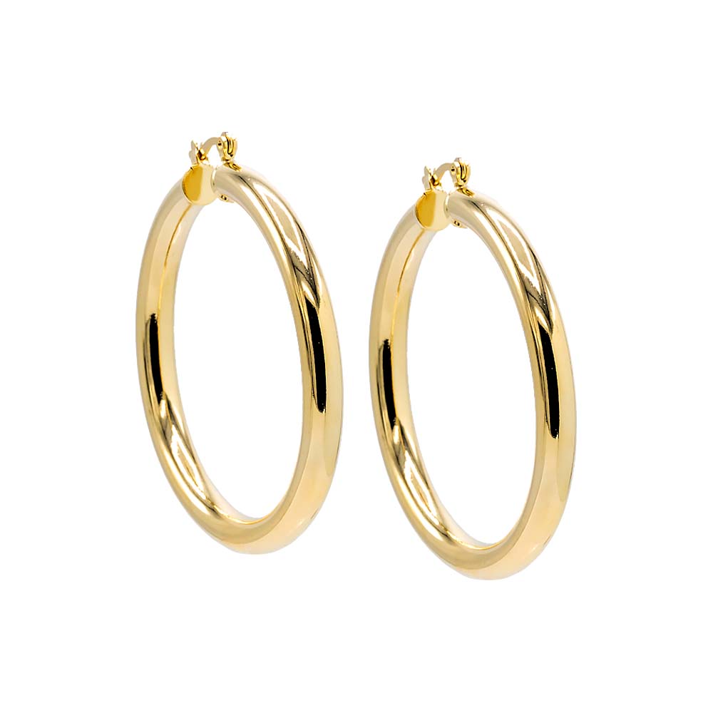 Gold / 50 MM Adina's Chunky Hollow Hoop Earring - Adina's Jewels