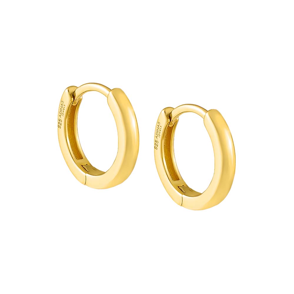 Gold Plain Ring Huggie Earring - Adina's Jewels