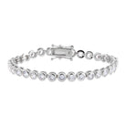 Silver / 7" / 4MM Bezel Tennis Bracelet - Adina's Jewels