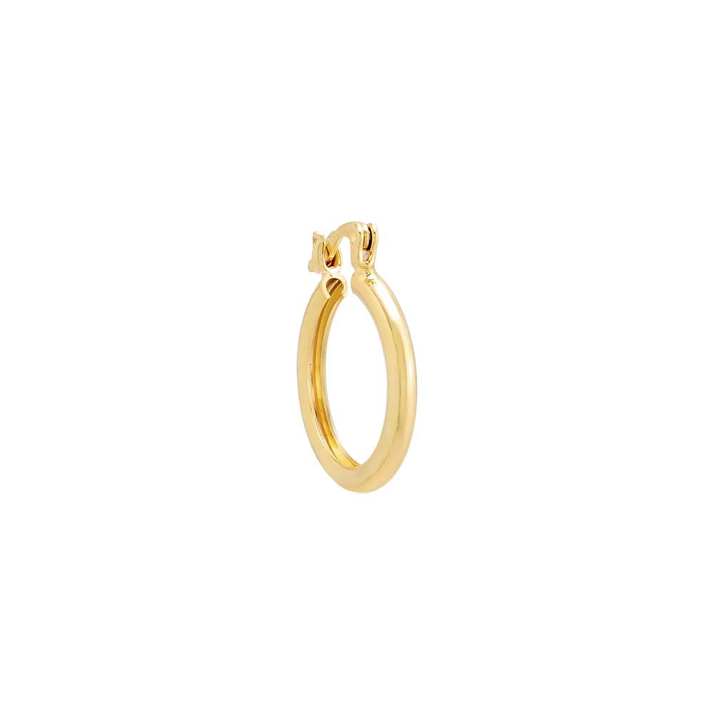 Gold / 18MM / Single Thin Solid Tube Huggie Earring - Adina's Jewels