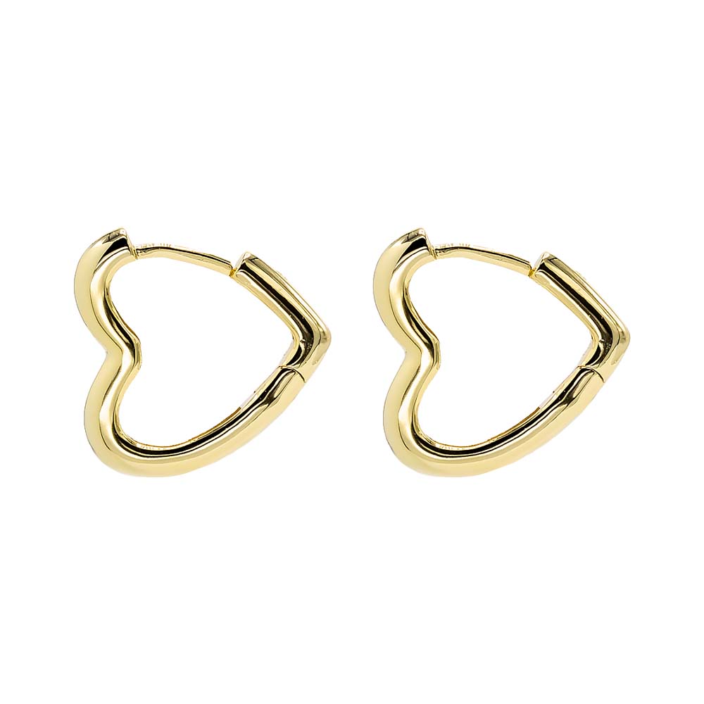  Solid Open Heart Huggie Earring - Adina's Jewels