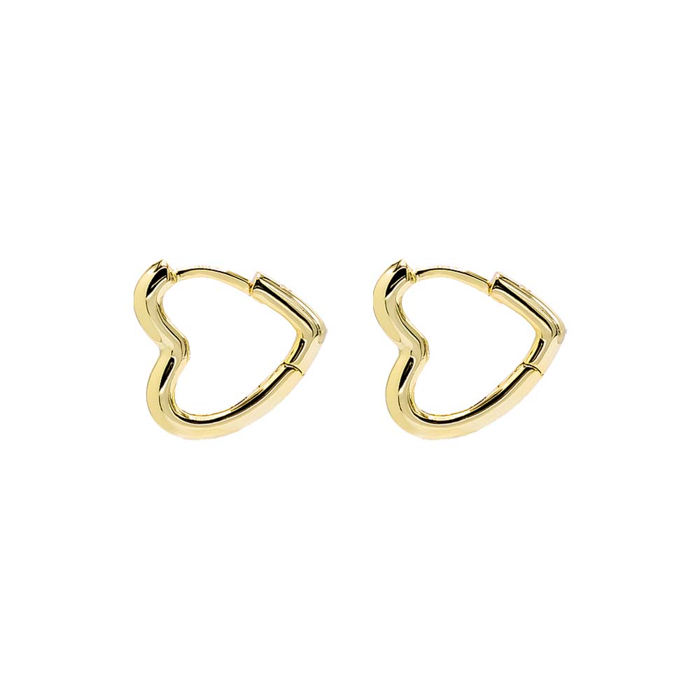  Solid Open Heart Huggie Earring - Adina's Jewels