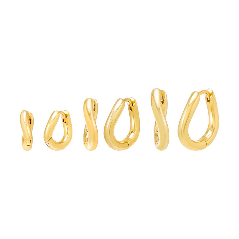  Solid Squiggly Huggie Earring - Adina's Jewels