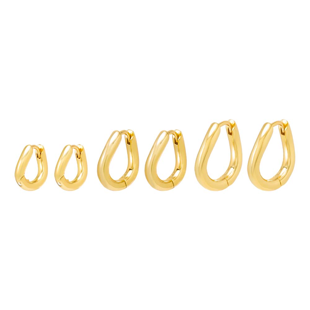 Gold / 8MM Solid Squiggly Huggie Earring - Adina's Jewels