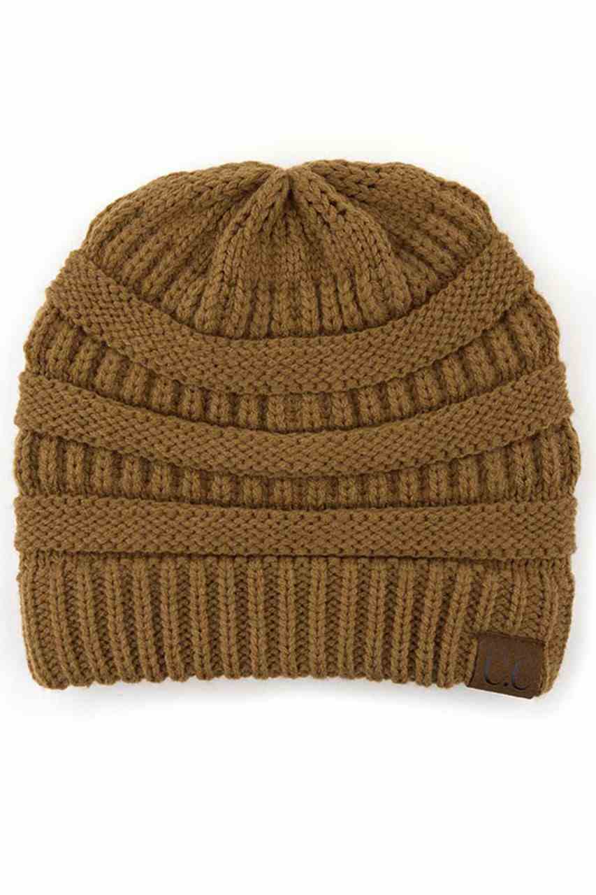 GoldenWalnut C.C Ribbed Knit Solid Color Beanie offers a timeless design with durable ribbed knitting, ensuring a snug and comfortable fit. Crafted for warmth and versatility, this beanie is perfect for everyday wear, providing reliable protection against cold weather while maintaining a sleek, minimalist style that complements any outfit. Its solid color adds understated appeal, making it an essential accessory for both casual and outdoor use. 