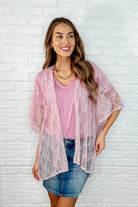Good Days Ahead Lace Kimono In Mauve - Charming Charlie