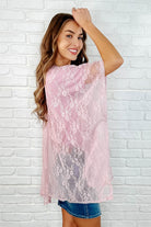 Good Days Ahead Lace Kimono In Mauve - Charming Charlie