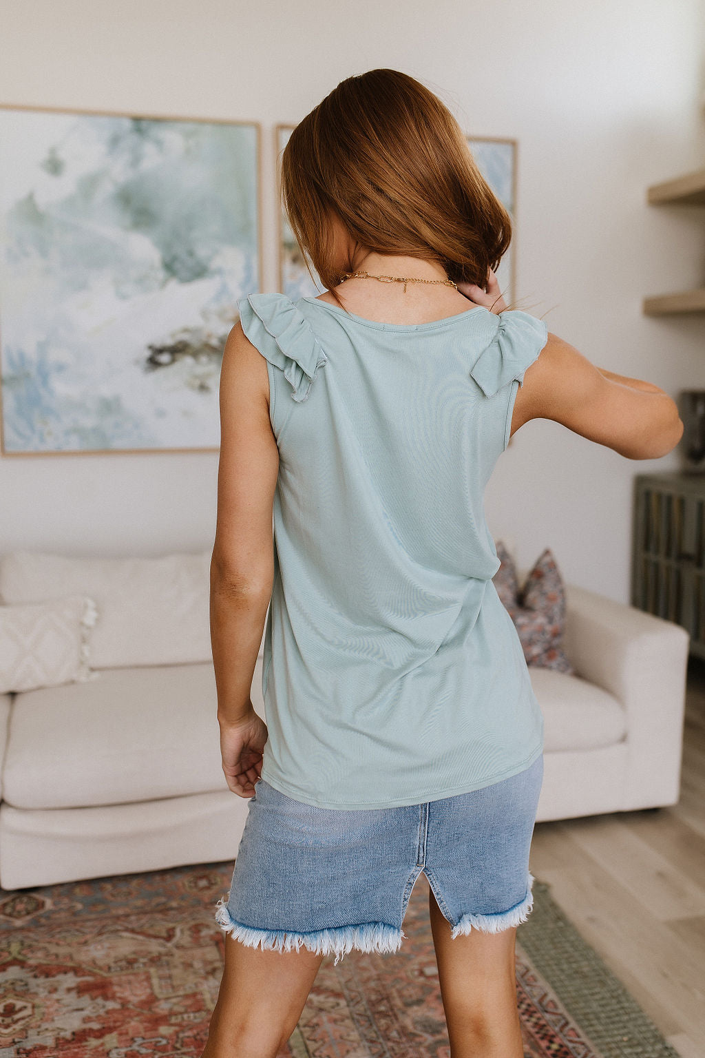 Good For You Ruffle Detail Tank - Charming Charlie