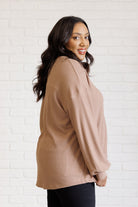 Good Things Are Coming V-Neck Top in Coffee - Charming Charlie