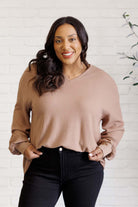 Good Things Are Coming V-Neck Top in Coffee - Charming Charlie