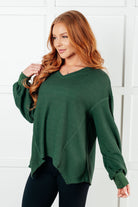 Good Things Are Coming V-Neck Top in Green - Charming Charlie