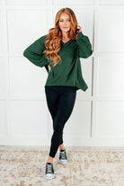 Good Things Are Coming V-Neck Top in Green - Charming Charlie