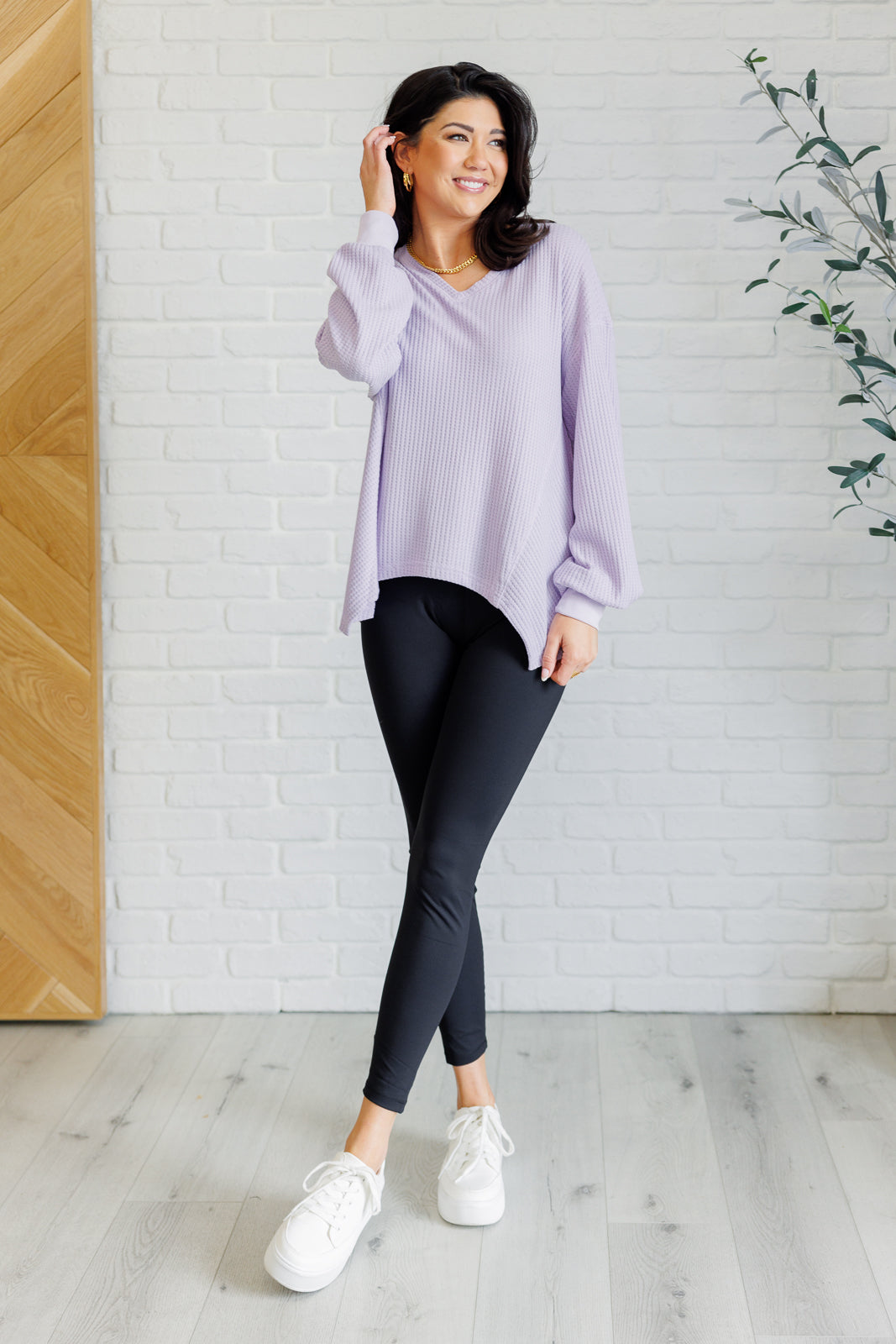 Good Things Are Coming V-Neck Top in Lavender - Charming Charlie
