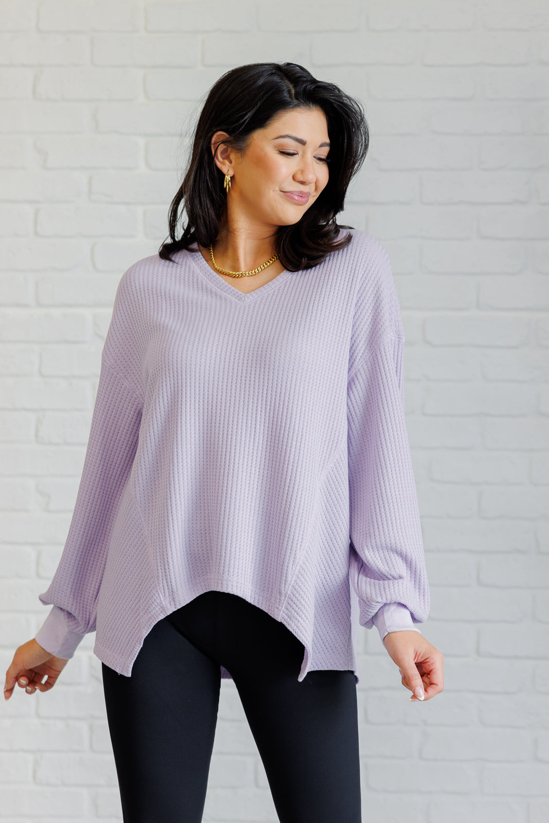 Good Things Are Coming V-Neck Top in Lavender - Charming Charlie