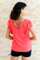 Got Me Cornered V Neck Ruffle Sleeve Top - Charming Charlie