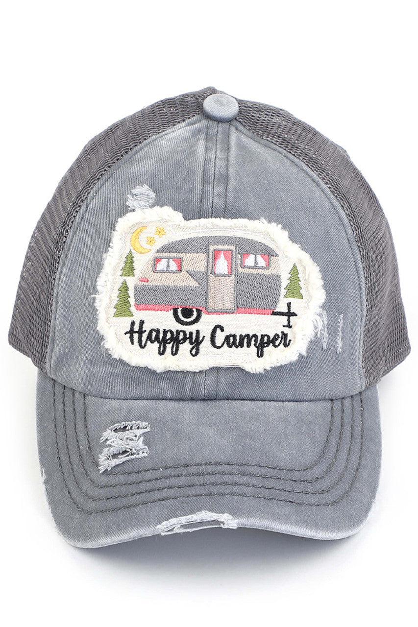 C.C HAPPY CAMPER PATCH VINTAGE PONY CAP - Charming Charlie