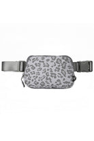 Gray C.C Leopard Pattern Fanny Pack is a stylish and convenient accessory, perfect for any outdoor activity or travel. With its trendy leopard pattern and hands-free design, you can keep all your essentials organized and easily accessible. Plus, its durable material ensures long-lasting use.