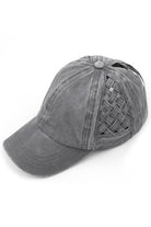 Gray C.C WEAVON BASKET CRISS-CROSS PONYCAP is a stylish and functional accessory for any outfit. Made with high-quality materials, this cap features a unique criss-cross design, providing both style and comfort. Stay protected from the sun while looking your best with this trendy ponycap.