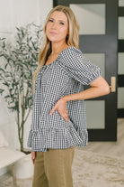 Great Gingham Square Neck Blouse - Charming Charlie