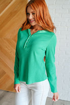 Greensleeves Waffle Knit Henley - Charming Charlie