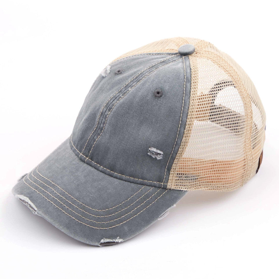 Grey C.C BASEBALL CAP is the perfect accessory for any outdoor activity. Its durable construction and comfortable fit provide protection from the sun and added style to your look. Made with high-quality materials, this cap is sure to last. Stay stylish and protected with the C.C BASEBALL CAP.