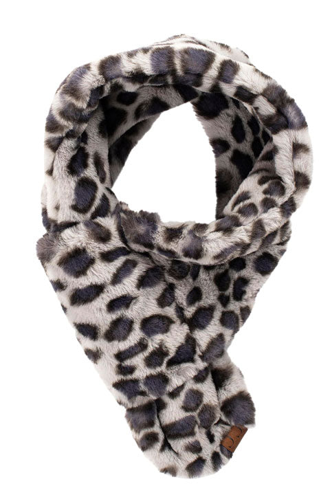 Grey C.C Faux Fur Scarf With Leopard Pattern, accents your look with a soft, highly versatile leopard design and keeps you warm and toasty on cold days and in winter. The variety of its color adds harmony & completes your outfit in perfect style. You will feel cozy, comfortable, and confident any time and any place with this scarf. Throw it on over so many pieces elevating any casual outfit!