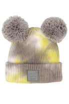 Grey Yellow C.C Tie Dye Baby Beanie C.C Rubber Patch Double Yarn Pom, before taking your baby  running out the door into the cool air, you’ll want to reach for this toasty beanie to keep your baby incredibly warm. Accessorize the fun way with this faux fur pom pom hat, it's the autumnal touch you need to finish your outfit in style. Awesome winter gift accessory! Perfect Gift Birthday, Christmas, Stocking Stuffer, Secret Santa, Holiday, Anniversary, Valentine's Day, Loved One.