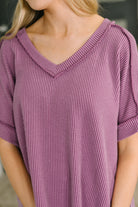 Growing Restless V-Neck Tee in Light Plum - Charming Charlie