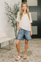 Growing Restless V-Neck Tee in White - Charming Charlie