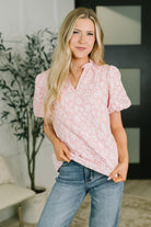 Growing Together Notch Neck Puff Sleeve Top - Charming Charlie