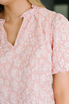 Growing Together Notch Neck Puff Sleeve Top - Charming Charlie