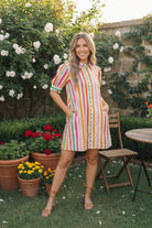Sunshine Stripes Button Down Mini Dress - Charming Charlie