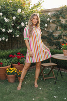 Sunshine Stripes Button Down Mini Dress - Charming Charlie
