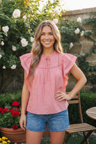Sweet Strawberry Ruffle Flutter Top - Charming Charlie