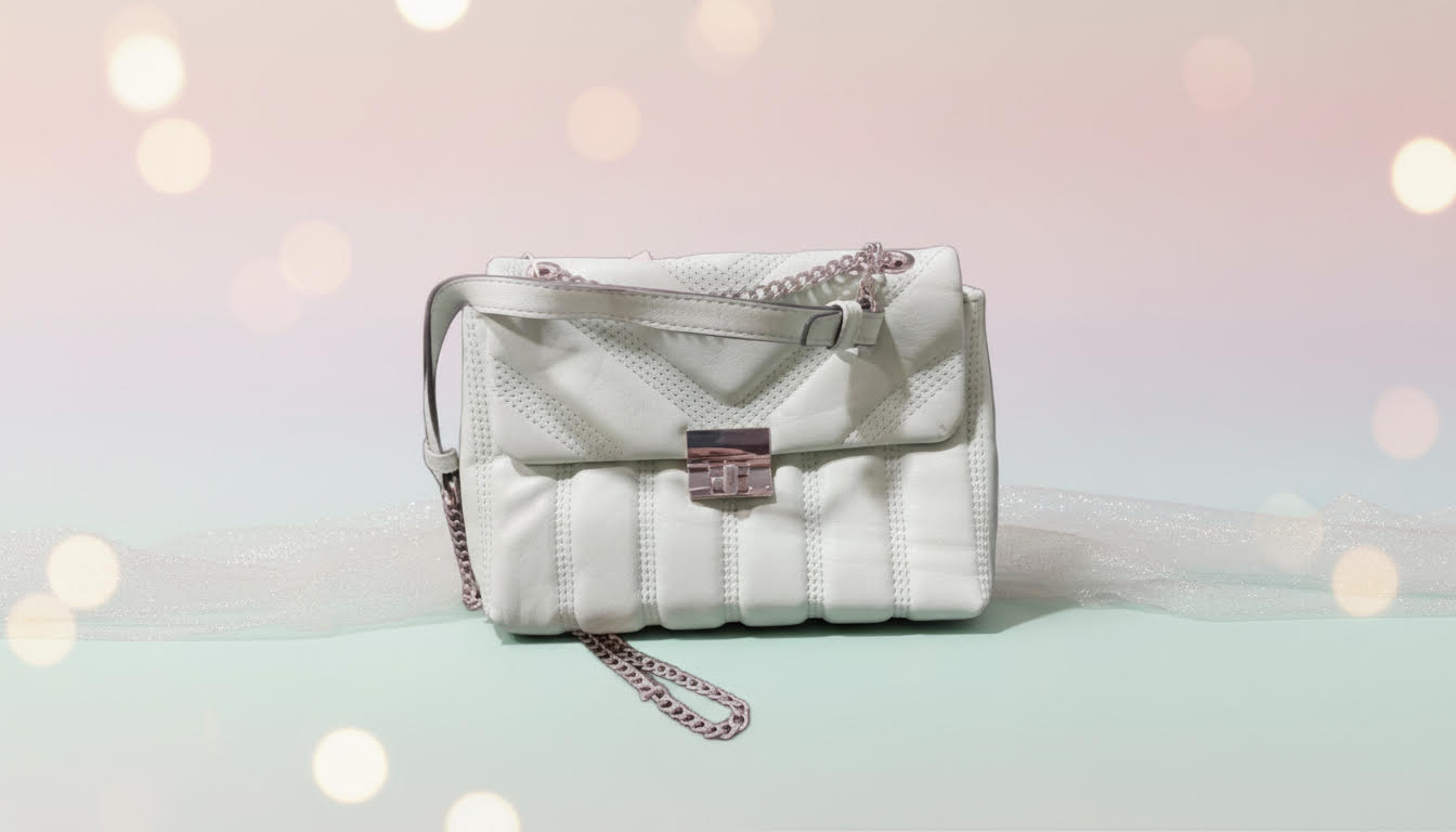 White Quilted Shoulder Bag with Chain Strap - Charming Charlie