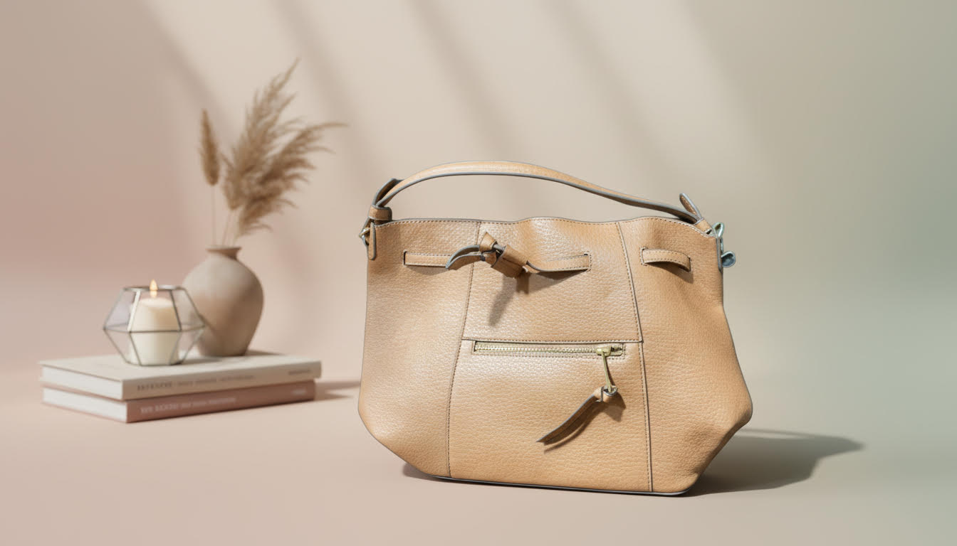 Beige Leather Handbag - Charming Charlie
