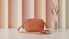 Elegant Coral Crossbody Bag with Tan Accents - Charming Charlie
