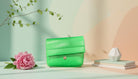 Vibrant Green Leather Handbag with Sleek Design - Charming Charlie