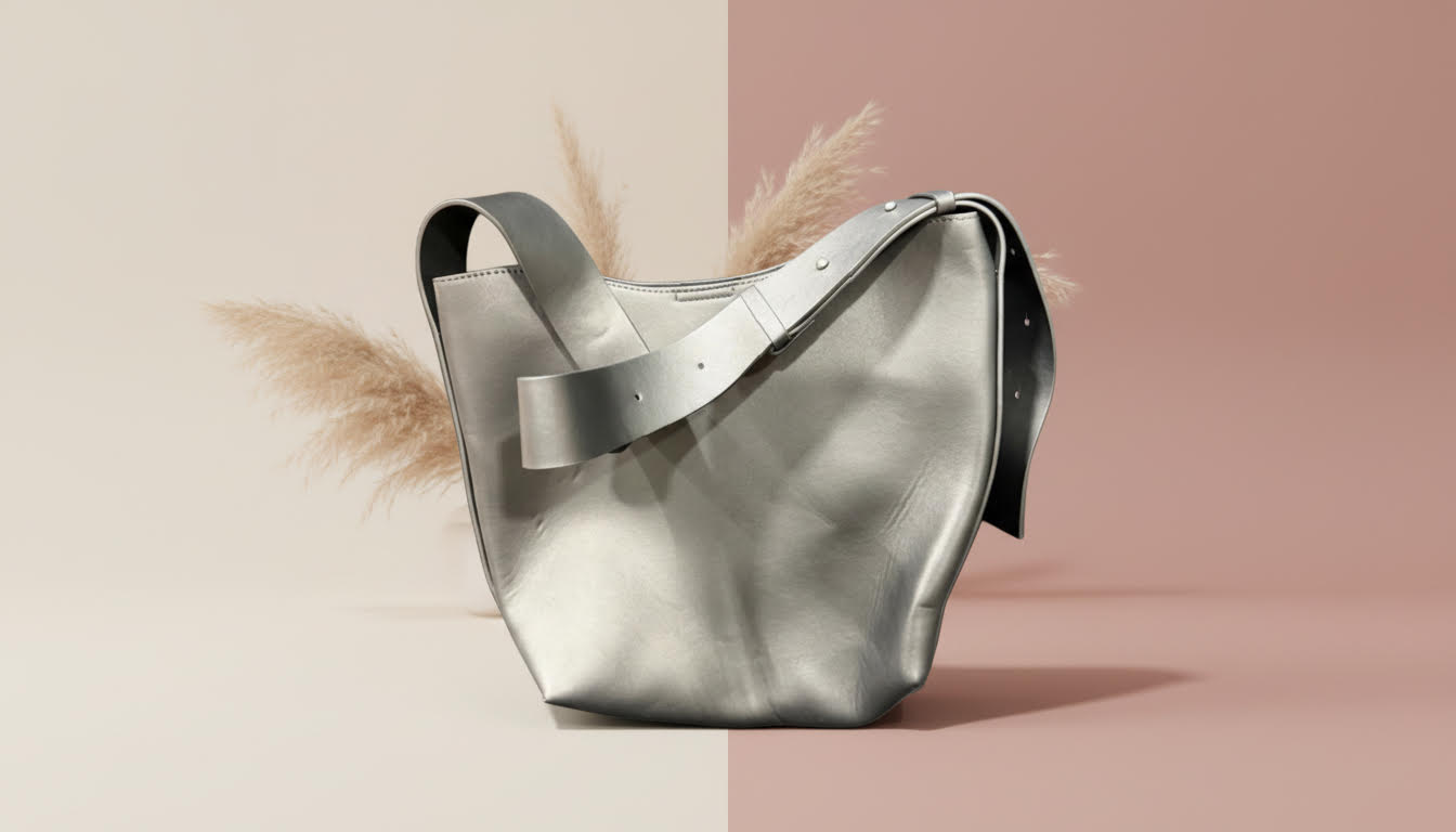Elegant Metallic Tote with Wide Strap - Charming Charlie