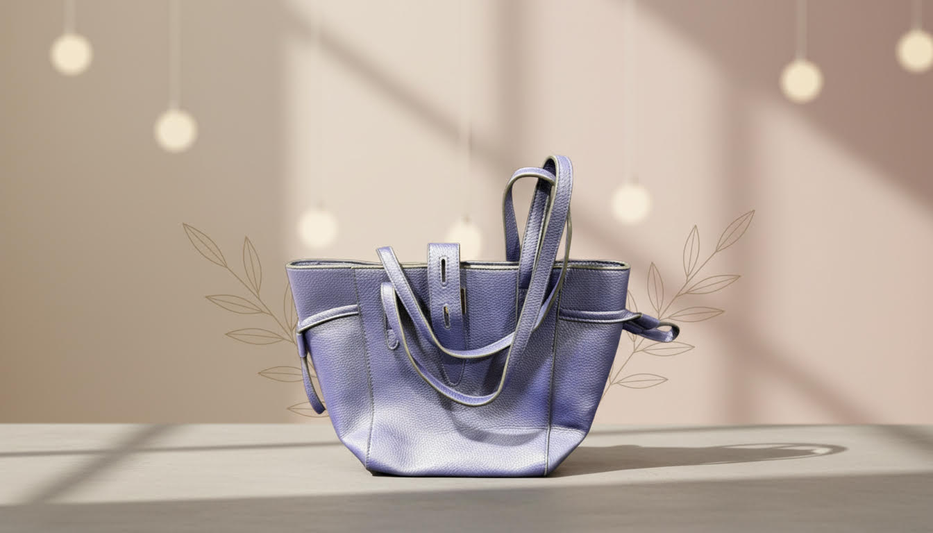 Soft Lavender Leather Tote with Straps - Charming Charlie