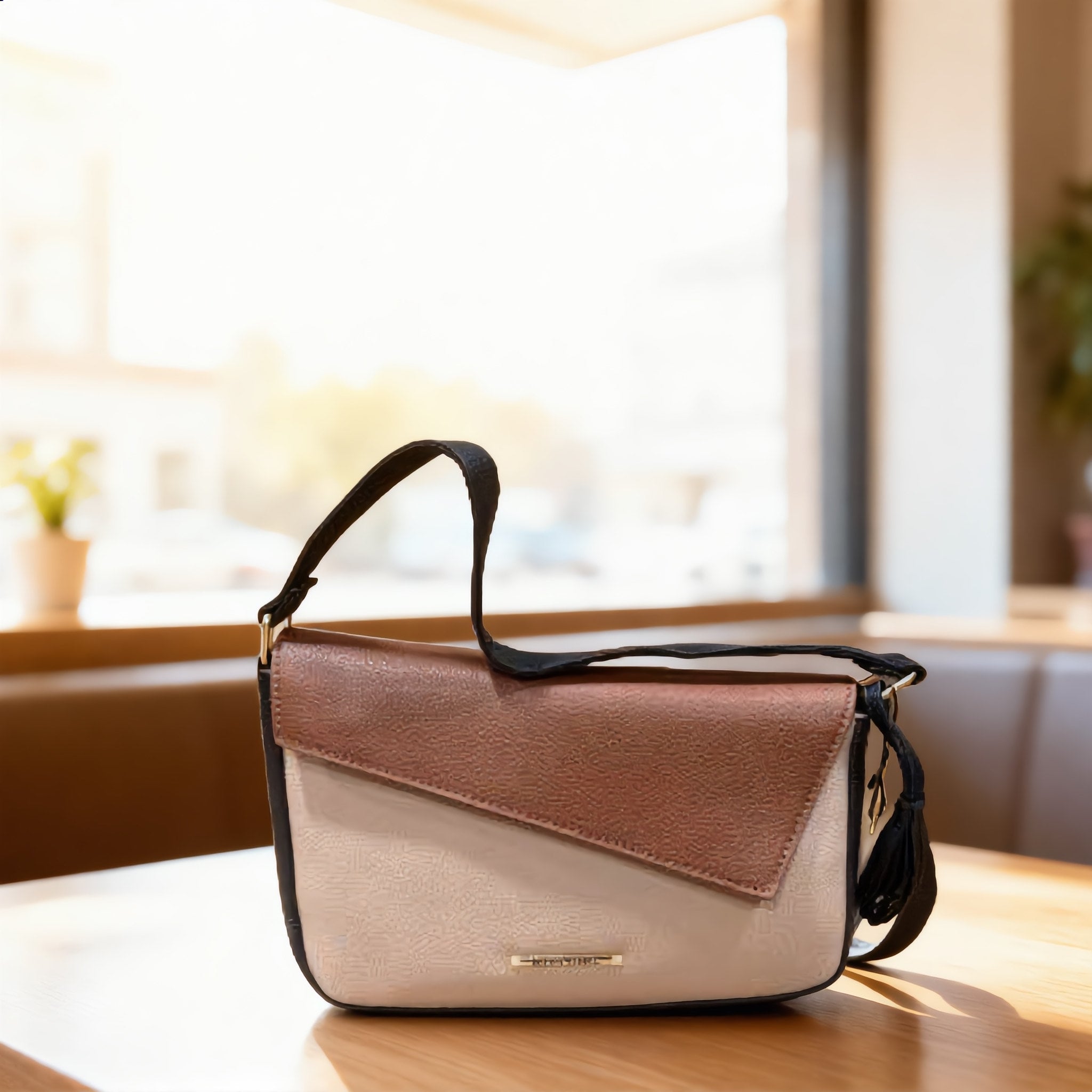 Colorblock Crossbody Handbag with Adjustable Strap - Charming Charlie