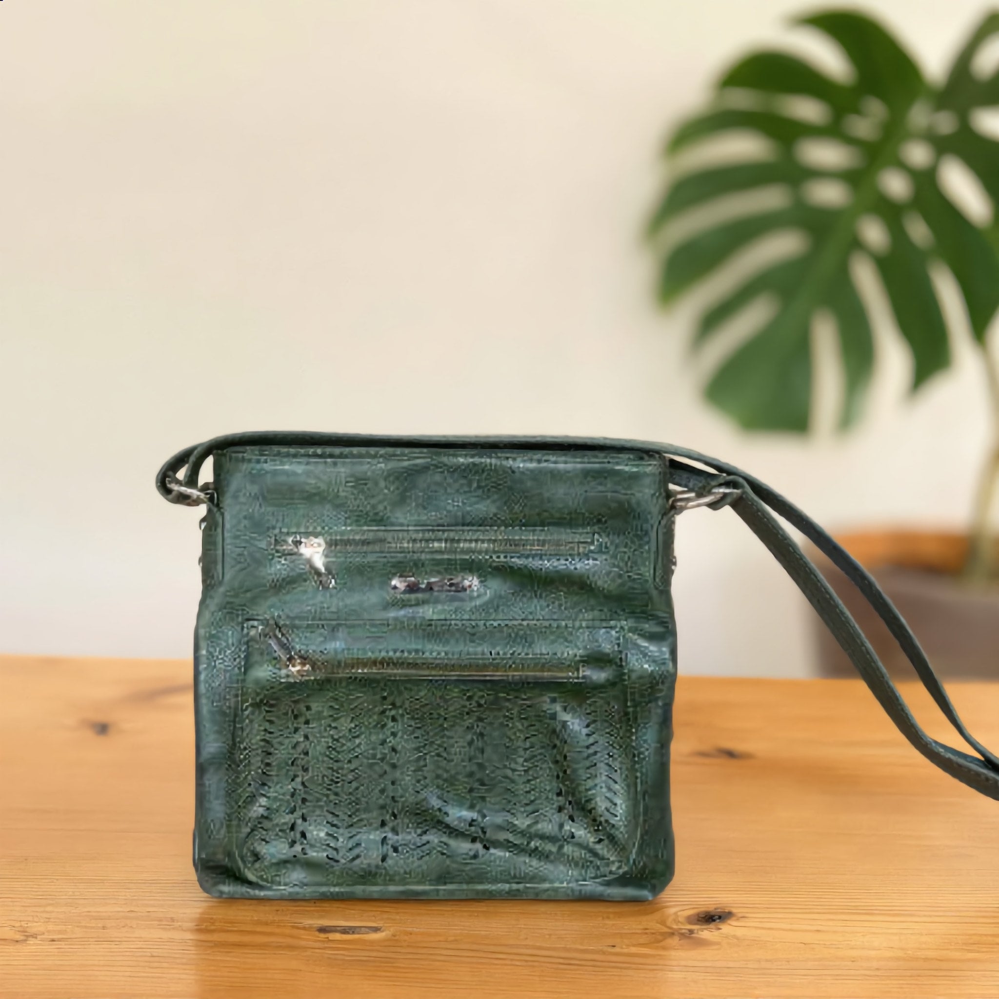 Green Distressed Crossbody Shoulder Bag - Charming Charlie