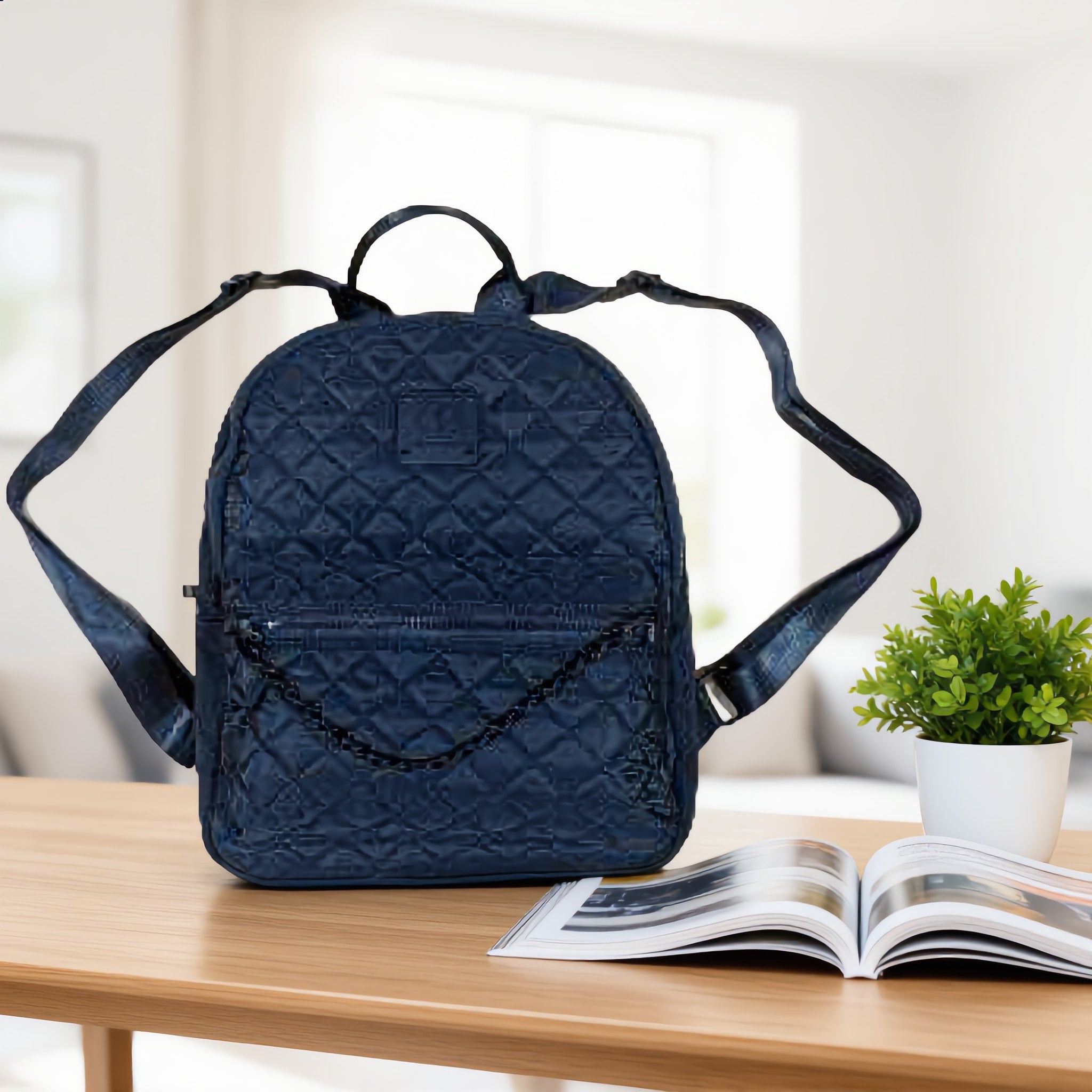 Alexis Bendel Navy Quilted Backpack - Charming Charlie