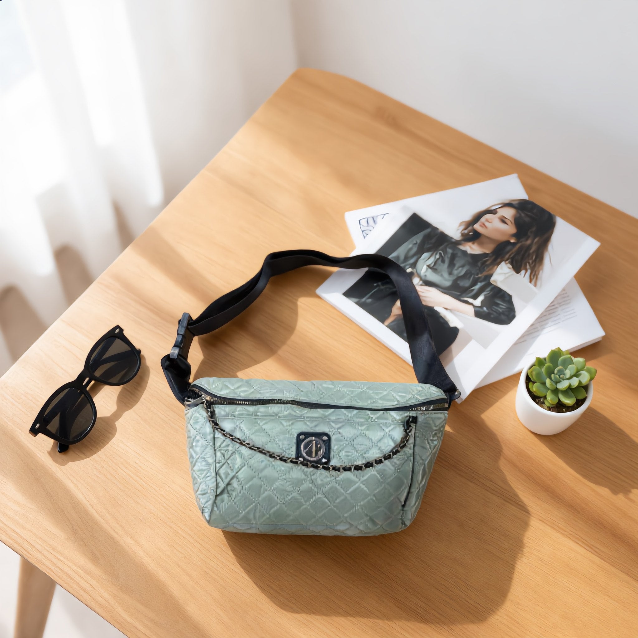 Mint Green Quilted Belt Bag - Charming Charlie