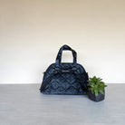 Black Quilted Nylon Domed Satchel - Charming Charlie