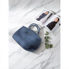 Blue Pebbled Leather Satchel - Charming Charlie