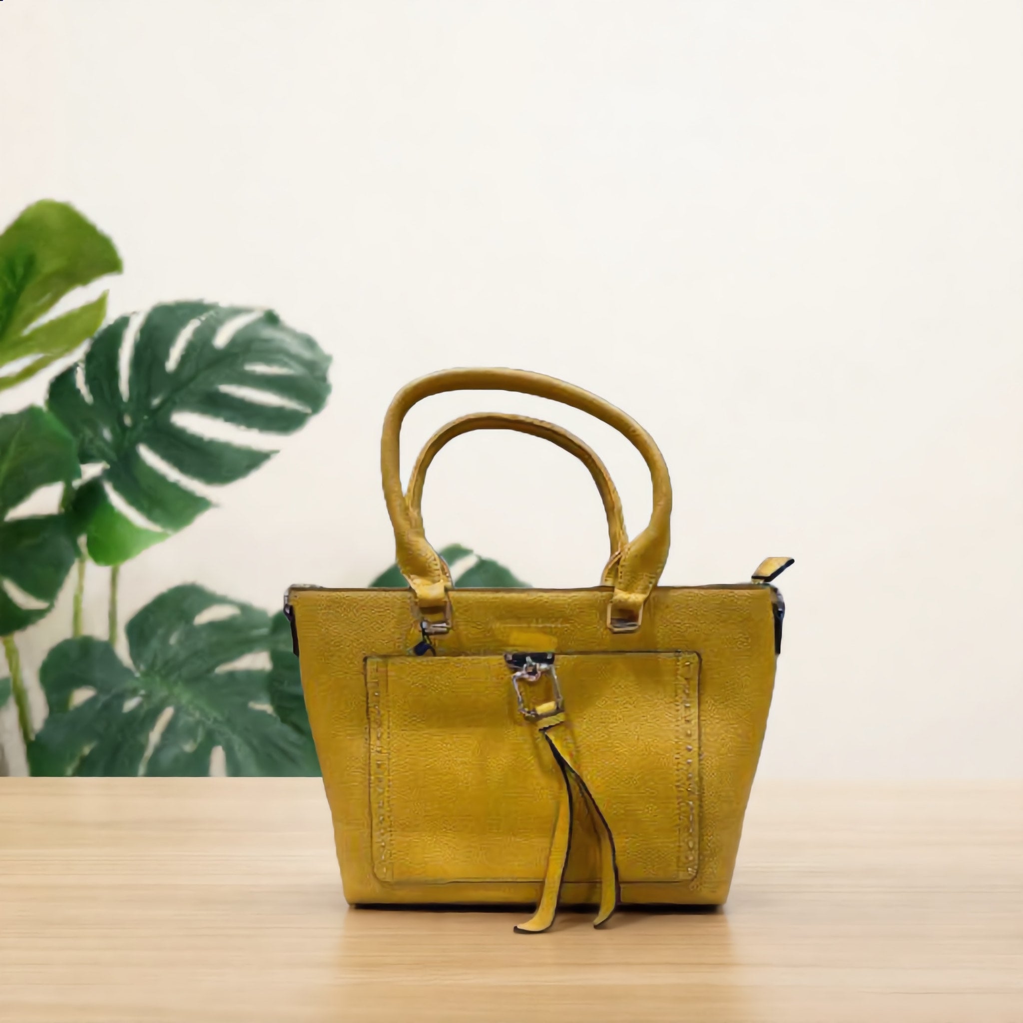 Mustard Yellow Studded Satchel - Charming Charlie