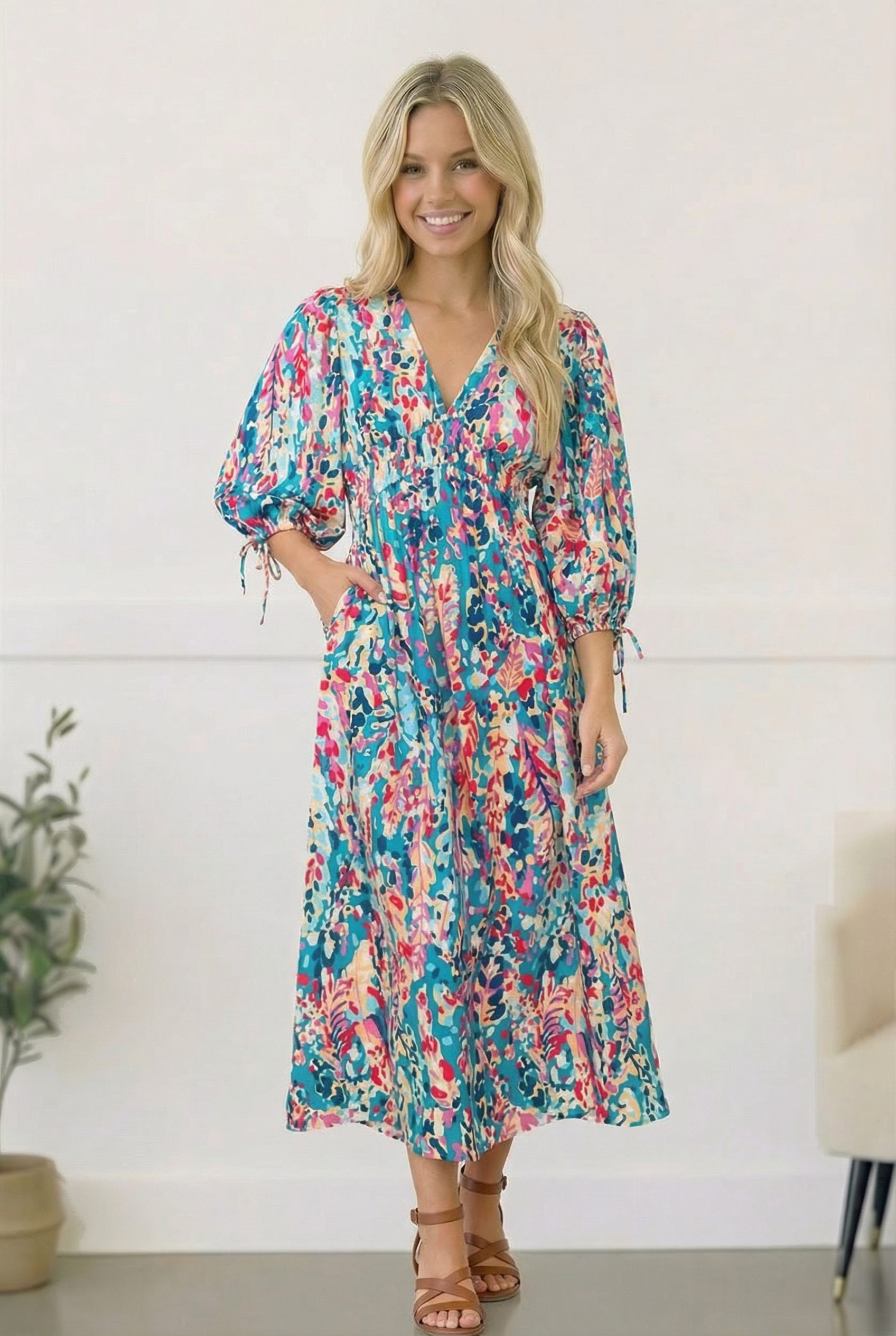 Pop of Paradise Turquoise Dress - Charming Charlie