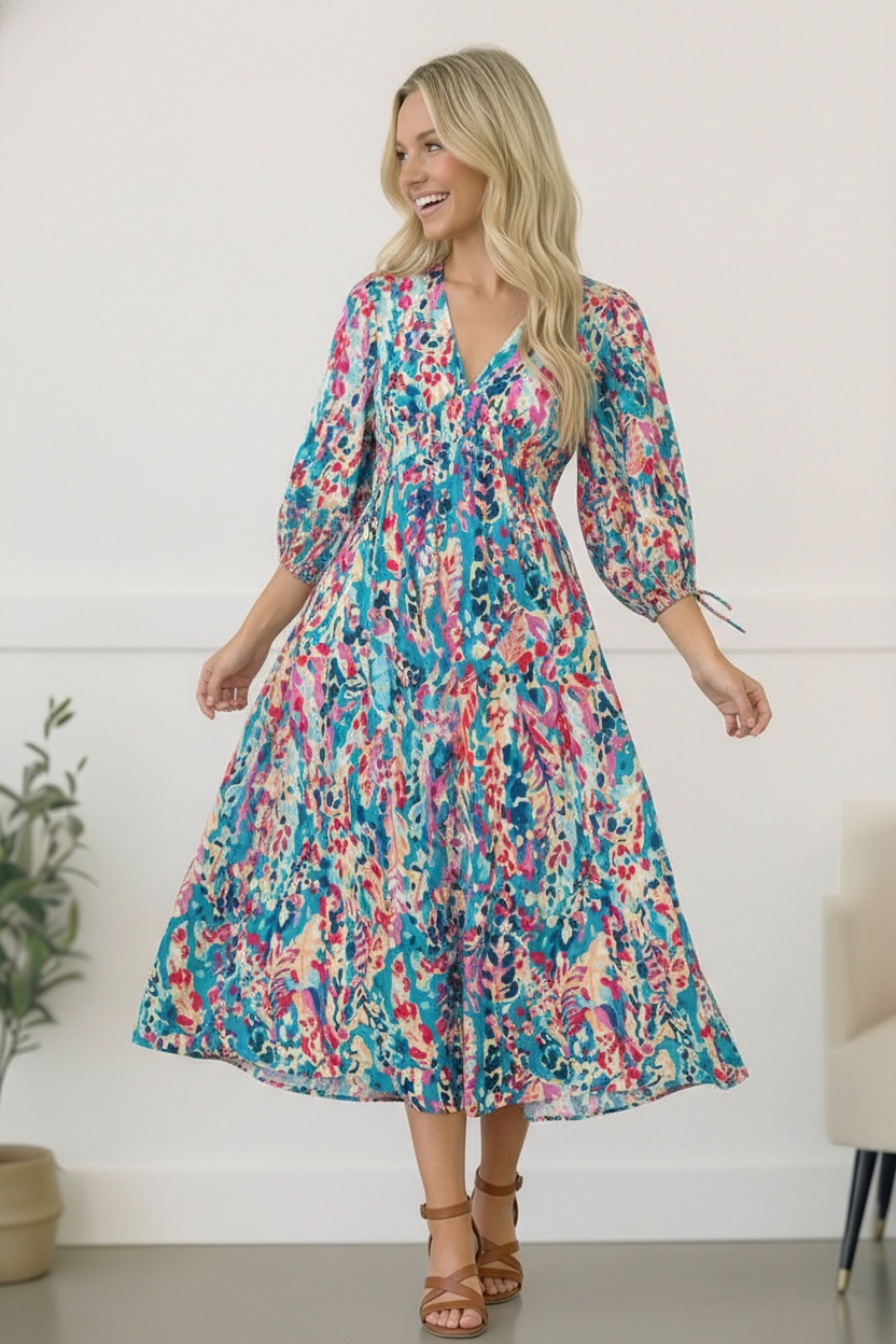 Pop of Paradise Turquoise Dress - Charming Charlie